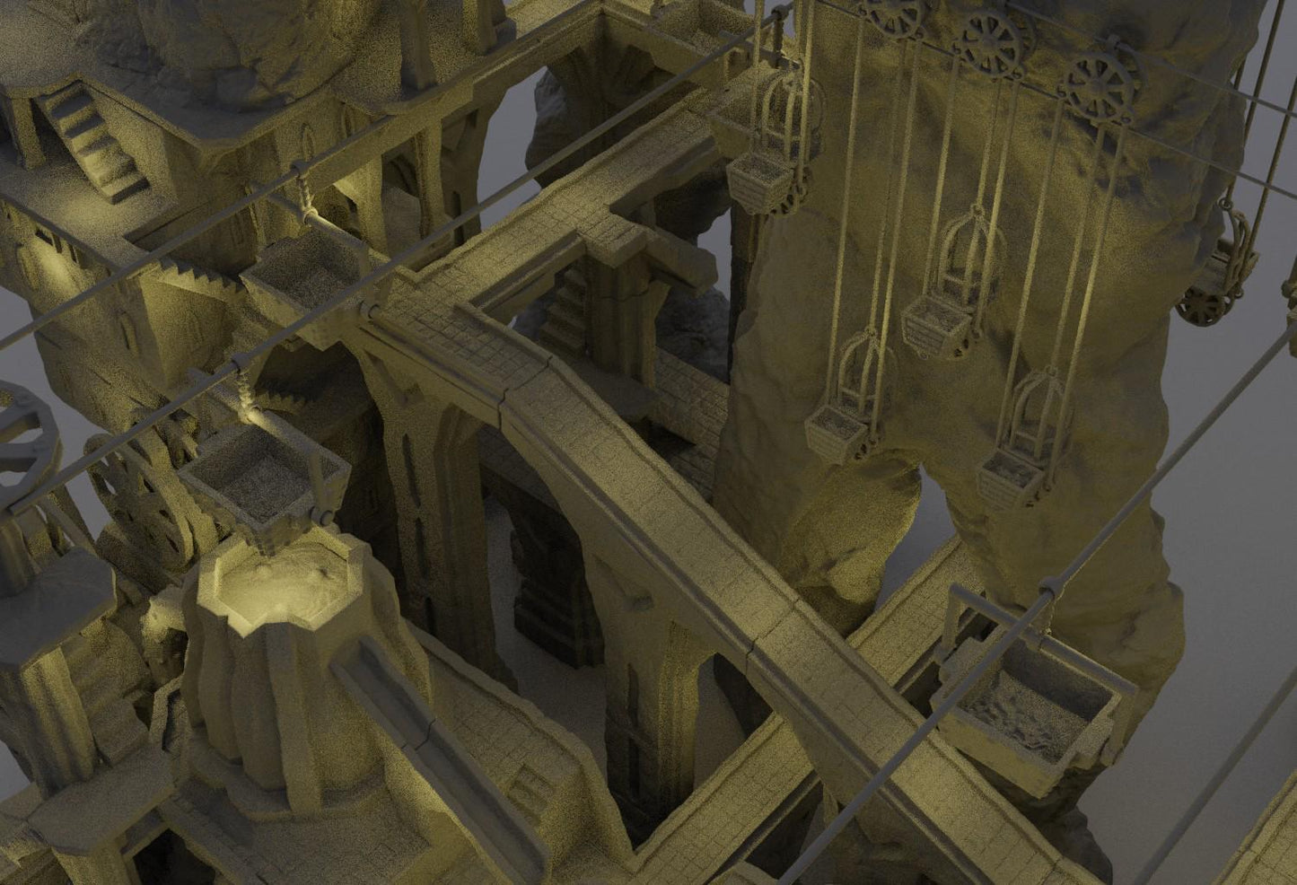 Dwarf Forge Complex - Tabletop Terrain - 28 MM, Tabletop 3D Printed Terrain by MiniatureLand, Perfect for Wargaming and RPGs