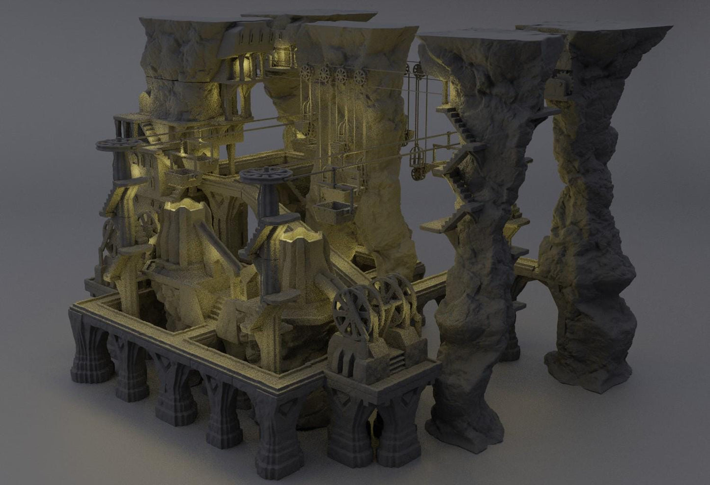 Dwarf Forge Complex - Tabletop Terrain - 28 MM, Tabletop 3D Printed Terrain by MiniatureLand, Perfect for Wargaming and RPGs