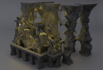 Dwarf Forge Complex - Tabletop Terrain - 28 MM, Tabletop 3D Printed Terrain by MiniatureLand, Perfect for Wargaming and RPGs