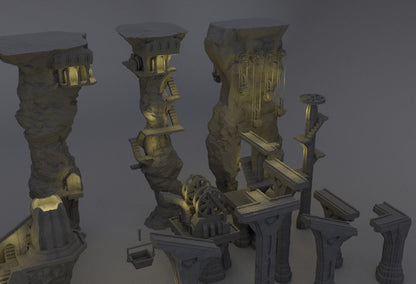 Dwarf Forge Complex - Tabletop Terrain - 28 MM, Tabletop 3D Printed Terrain by MiniatureLand, Perfect for Wargaming and RPGs