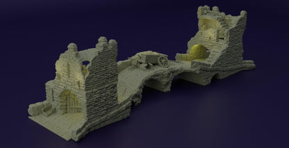 Abandoned Patrol Bridge - Tabletop Terrain - 28 MM, Tabletop 3D Printed Terrain by MiniatureLand, Perfect for Wargaming and RPGs