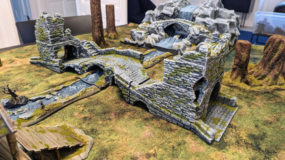 Abandoned Patrol Bridge - Tabletop Terrain - 28 MM, Tabletop 3D Printed Terrain by MiniatureLand, Perfect for Wargaming and RPGs