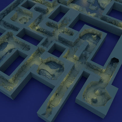Sunken Underground Passage - Tabletop Terrain - 28 MM Tabletop 3D Printed Terrain by MiniatureLand, Perfect for Wargaming and RPGs