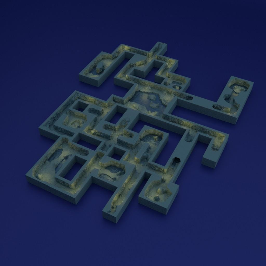 Sunken Underground Passage - Tabletop Terrain - 28 MM Tabletop 3D Printed Terrain by MiniatureLand, Perfect for Wargaming and RPGs