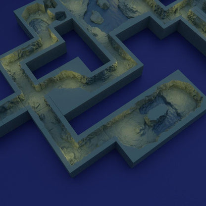 Sunken Underground Passage - Tabletop Terrain - 28 MM Tabletop 3D Printed Terrain by MiniatureLand, Perfect for Wargaming and RPGs