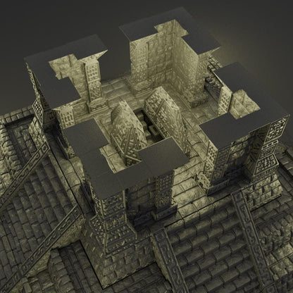 Small Jungle Temple - Tabletop Terrain - 28 MM, Tabletop 3D Printed Terrain by MiniatureLand, Perfect for Wargaming and RPGs