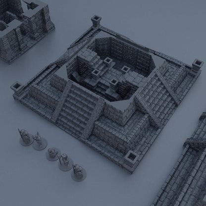 Small Jungle Temple - Tabletop Terrain - 28 MM, Tabletop 3D Printed Terrain by MiniatureLand, Perfect for Wargaming and RPGs