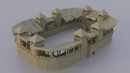 Modular Wooden Arena - Tabletop Terrain - 28 MM, Tabletop 3D Printed Terrain by MiniatureLand, Perfect for Wargaming and RPGs