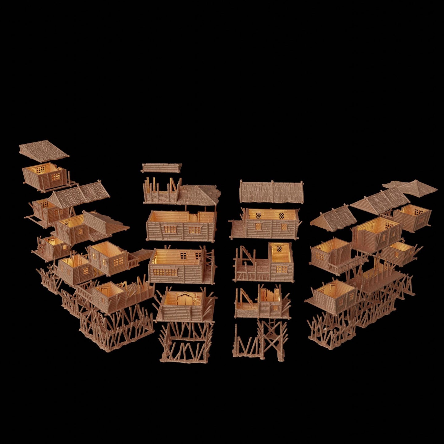 Marsh Settlement - Tabletop Terrain - 28 MM, Tabletop 3D Printed Terrain by MiniatureLand, Perfect for Wargaming and RPGs
