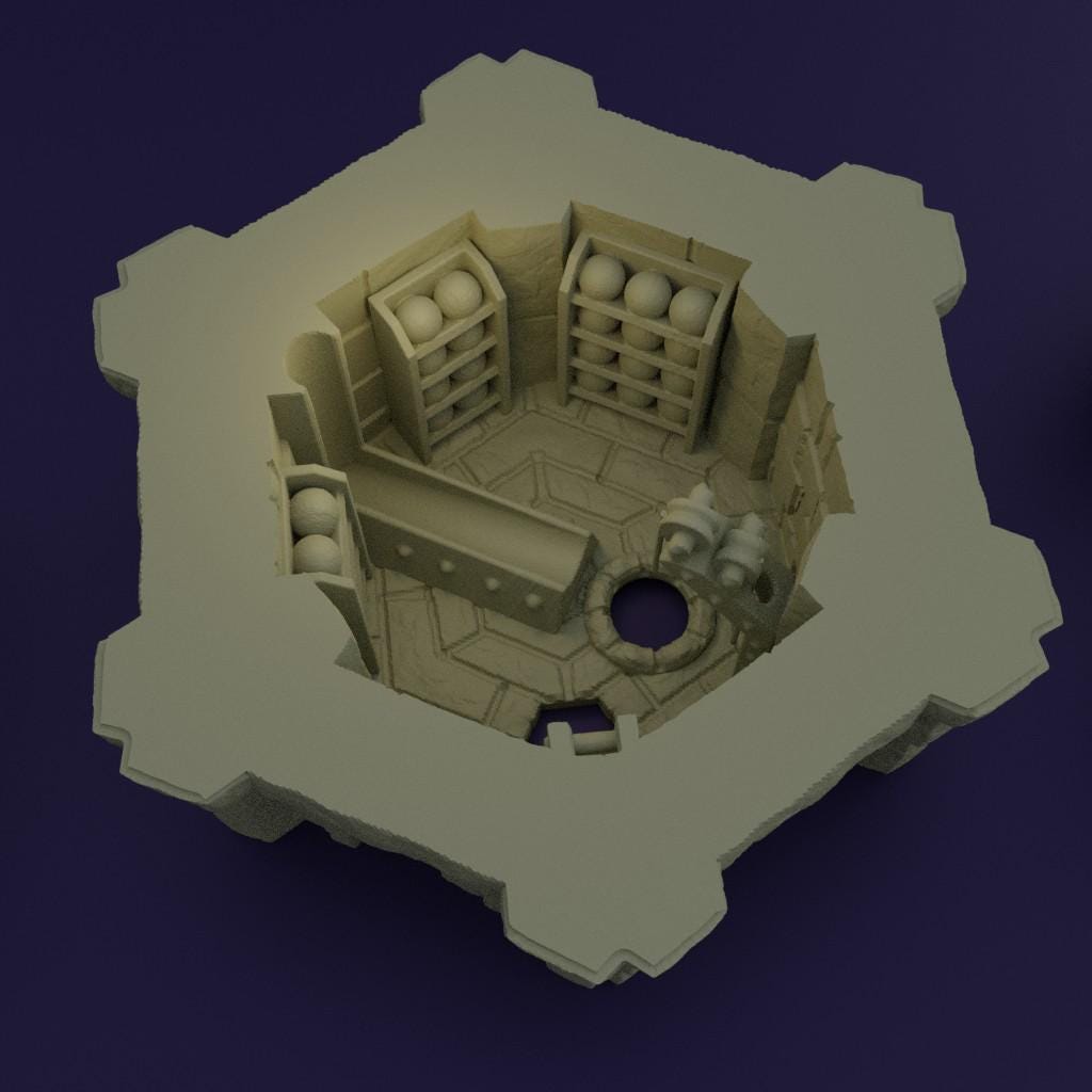Dwarf Bombard Tower - Tabletop Terrain - 28 MM Tabletop 3D Printed Terrain by MiniatureLand, Perfect for Wargaming and RPGs