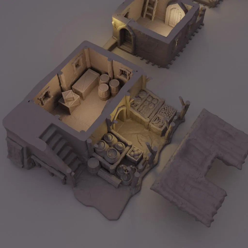 Arabian Merchant House - Tabletop Terrain - 28 MM Tabletop 3D Printed Terrain by MiniatureLand, Perfect for Wargaming and RPGs