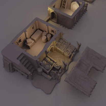 Arabian Merchant House - Tabletop Terrain - 28 MM Tabletop 3D Printed Terrain by MiniatureLand, Perfect for Wargaming and RPGs