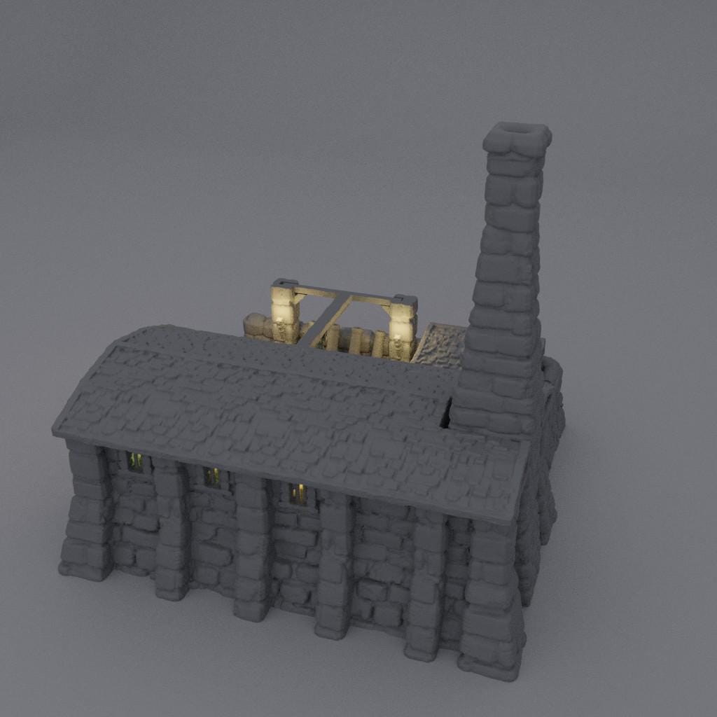 Medieval Cannon Forge - Tabletop Terrain - 28 MM, Tabletop 3D Printed Terrain by MiniatureLand, Perfect for Wargaming and RPGs