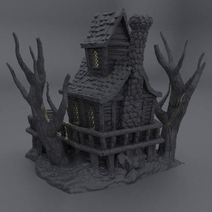 Witch Hut - Tabletop Terrain - 28 MM, Tabletop 3D Printed Terrain by MiniatureLand, Perfect for Wargaming and RPGs