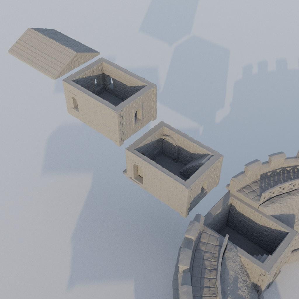 Roman Fort - Tabletop Terrain - 28 MM, Tabletop 3D Printed Terrain by MiniatureLand, Perfect for Wargaming and RPGs
