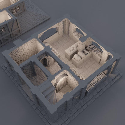 Medieval Small Market - Tabletop Terrain - 28 MM, Tabletop 3D Printed Terrain by MiniatureLand, Perfect for Wargaming and RPGs