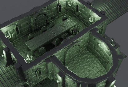 Grand Library - Tabletop Terrain - 28 MM, Tabletop 3D Printed Terrain by MiniatureLand, Perfect for Wargaming and RPGs