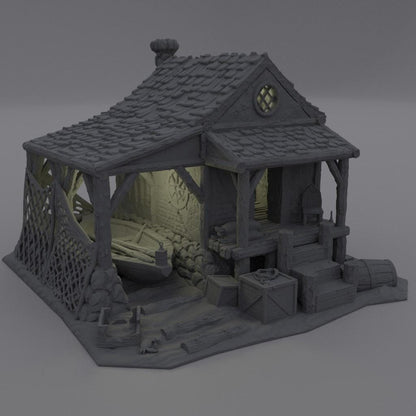 Seaside Shack - Tabletop Terrain - 28 MM, Tabletop 3D Printed Terrain by MiniatureLand, Perfect for Wargaming and RPGs