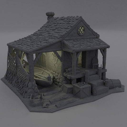 Seaside Shack - Tabletop Terrain - 28 MM, Tabletop 3D Printed Terrain by MiniatureLand, Perfect for Wargaming and RPGs
