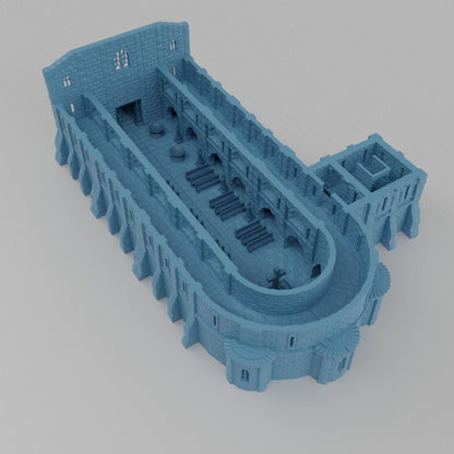 Medieval Abbey - Tabletop Terrain - 28 MM, Tabletop 3D Printed Terrain by MiniatureLand, Perfect for Wargaming and RPGs