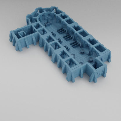 Medieval Abbey - Tabletop Terrain - 28 MM, Tabletop 3D Printed Terrain by MiniatureLand, Perfect for Wargaming and RPGs