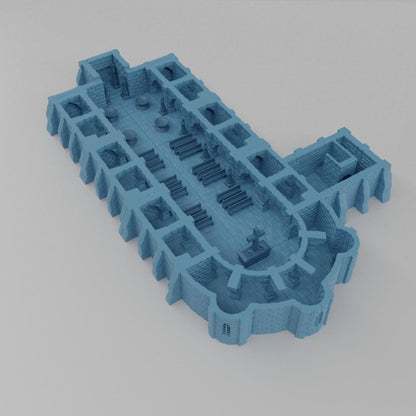 Medieval Abbey - Tabletop Terrain - 28 MM, Tabletop 3D Printed Terrain by MiniatureLand, Perfect for Wargaming and RPGs