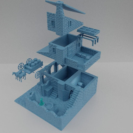 Brewery - Tabletop Terrain - 28 MM, Tabletop 3D Printed Terrain by MiniatureLand, Perfect for Wargaming and RPGs