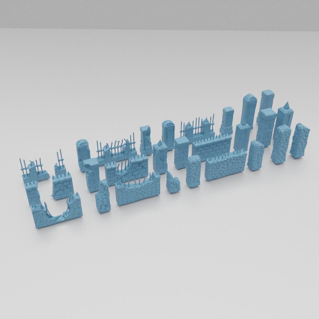 Medieval Graveyard - Tabletop Terrain - 28 MM, Tabletop 3D Printed Terrain by MiniatureLand, Perfect for Wargaming and RPGs