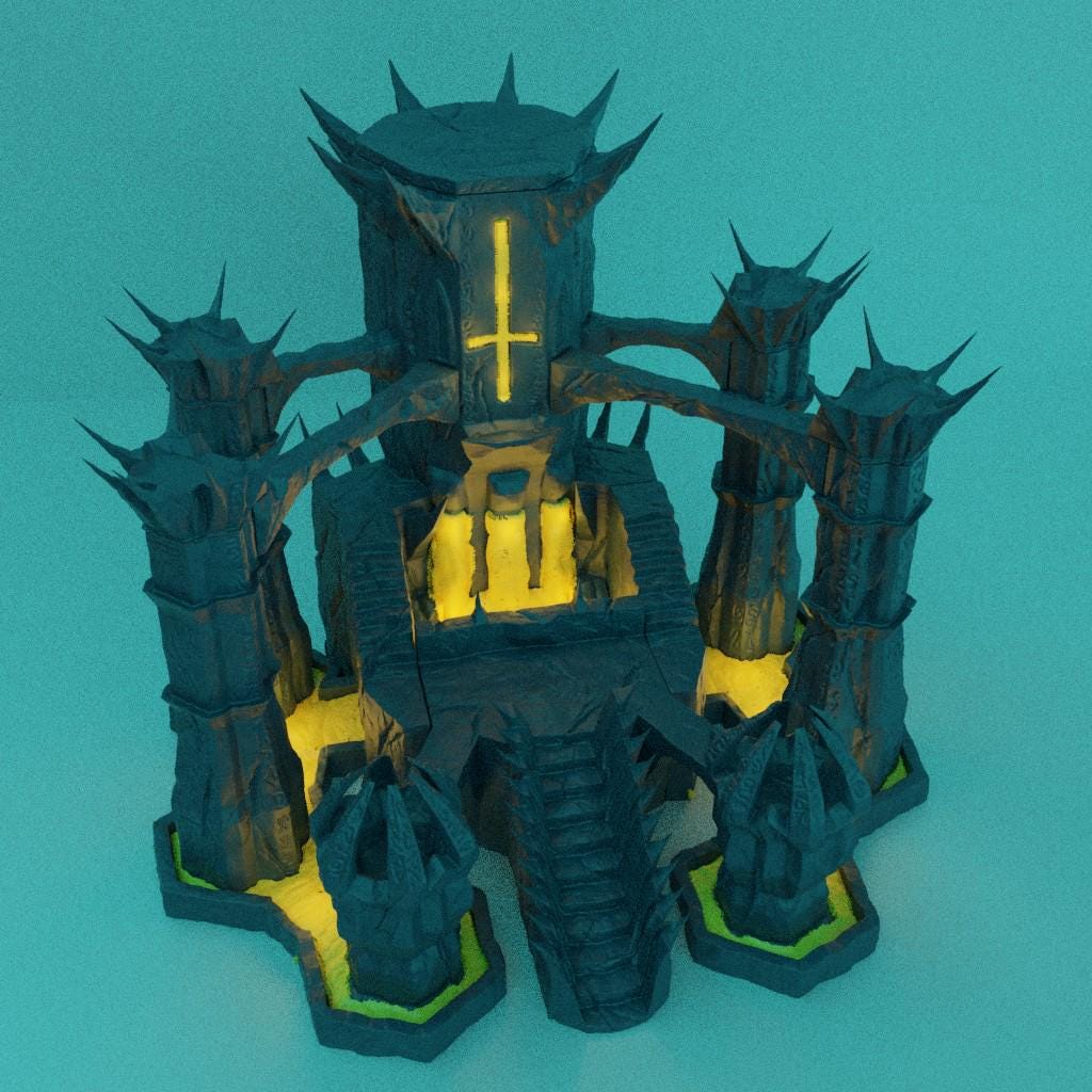 Necropolis Citadel - Tabletop Terrain - 28 MM, Tabletop 3D Printed Terrain by MiniatureLand, Perfect for Wargaming and RPGs