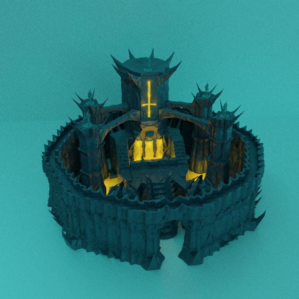 Necropolis Citadel - Tabletop Terrain - 28 MM, Tabletop 3D Printed Terrain by MiniatureLand, Perfect for Wargaming and RPGs