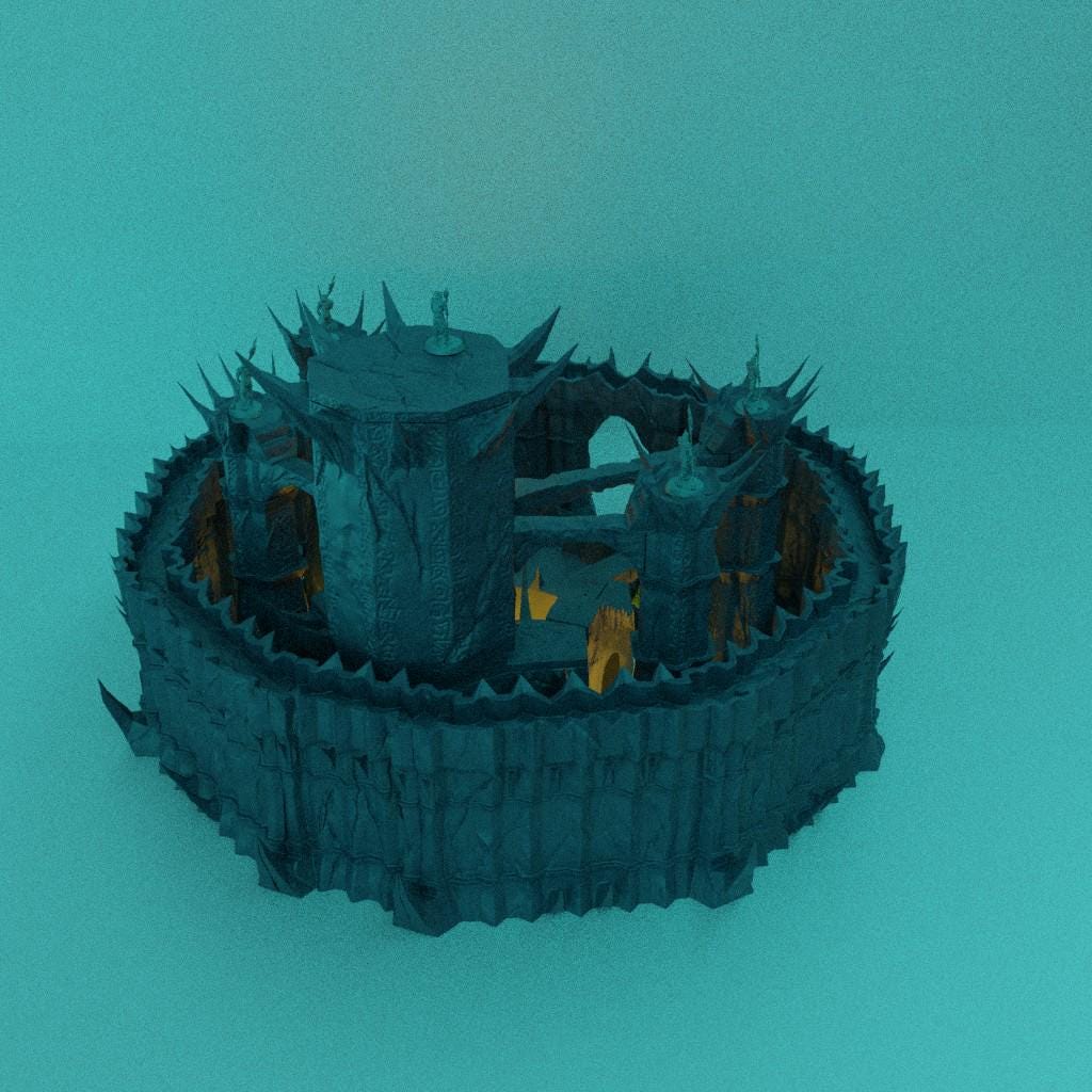 Necropolis Citadel - Tabletop Terrain - 28 MM, Tabletop 3D Printed Terrain by MiniatureLand, Perfect for Wargaming and RPGs