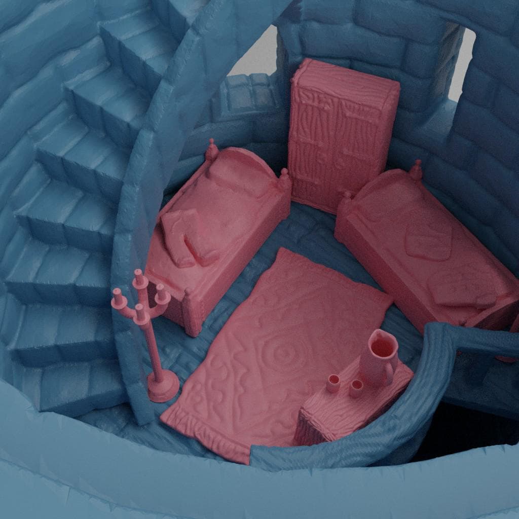 Round Tower - Tabletop Terrain - 28 MM, Tabletop 3D Printed Terrain by MiniatureLand, Perfect for Wargaming and RPGs