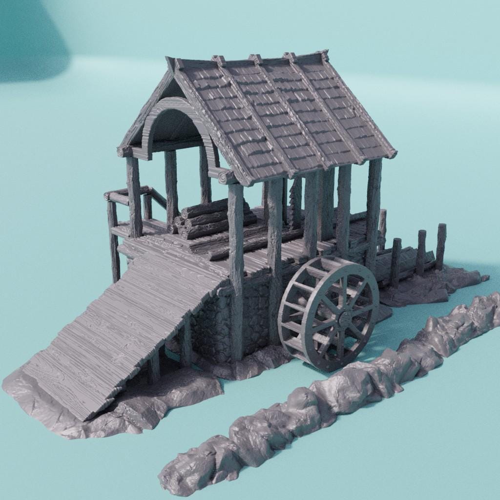 Lumber Mill - Tabletop Terrain - 28 MM, Tabletop 3D Printed Terrain by MiniatureLand, Perfect for Wargaming and RPGs