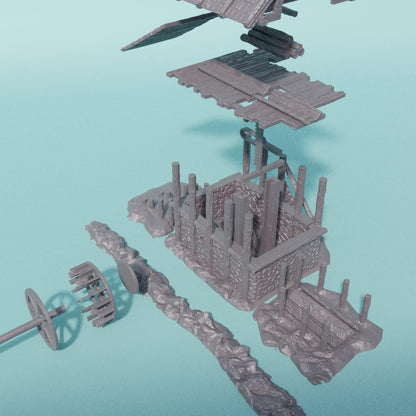 Lumber Mill - Tabletop Terrain - 28 MM, Tabletop 3D Printed Terrain by MiniatureLand, Perfect for Wargaming and RPGs