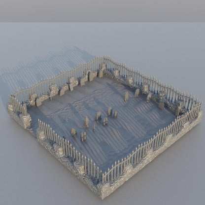 Small Graveyard - Tabletop Terrain - 28 MM, Tabletop 3D Printed Terrain by MiniatureLand, Perfect for Wargaming and RPGs