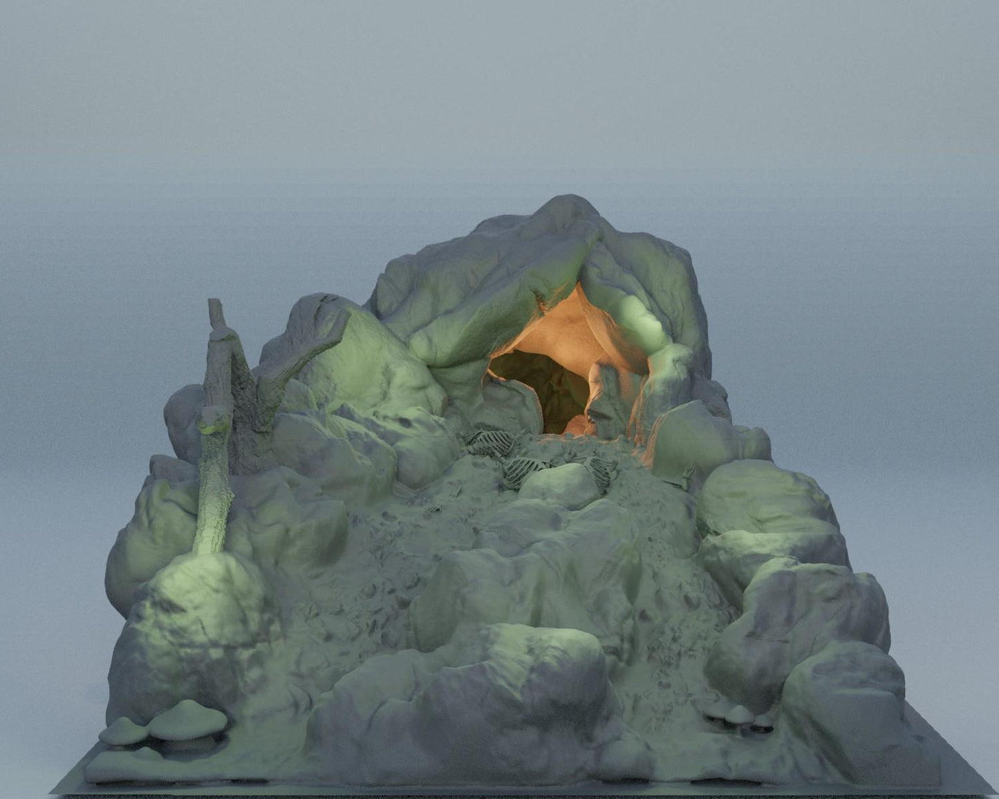Troll Cave - Tabletop Terrain - 28 MM, Tabletop 3D Printed Terrain by MiniatureLand, Perfect for Wargaming and RPGs