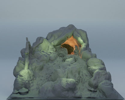 Troll Cave - Tabletop Terrain - 28 MM, Tabletop 3D Printed Terrain by MiniatureLand, Perfect for Wargaming and RPGs