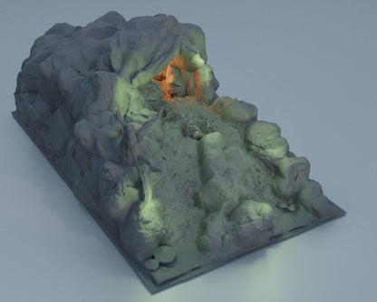 Troll Cave - Tabletop Terrain - 28 MM, Tabletop 3D Printed Terrain by MiniatureLand, Perfect for Wargaming and RPGs