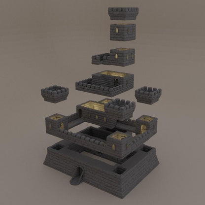 Small Fort - Tabletop Terrain - 28 MM, Tabletop 3D Printed Terrain by MiniatureLand, Perfect for Wargaming and RPGs