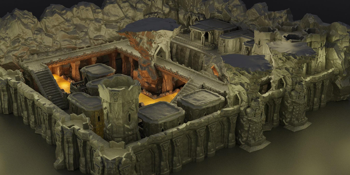 Underground Dwarf Village - Tabletop Terrain - 28 MM, Tabletop 3D Printed Terrain by MiniatureLand, Perfect for Wargaming and RPGs