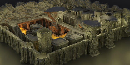 Underground Dwarf Village - Tabletop Terrain - 28 MM, Tabletop 3D Printed Terrain by MiniatureLand, Perfect for Wargaming and RPGs