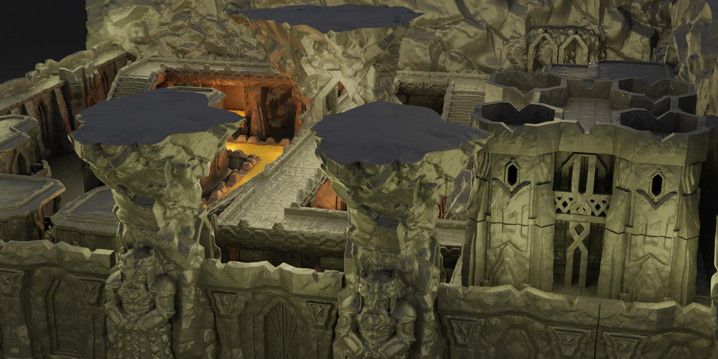 Underground Dwarf Village - Tabletop Terrain - 28 MM, Tabletop 3D Printed Terrain by MiniatureLand, Perfect for Wargaming and RPGs