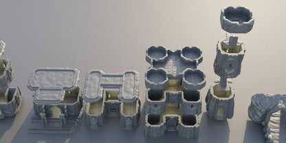 Underground Dwarf Village - Tabletop Terrain - 28 MM, Tabletop 3D Printed Terrain by MiniatureLand, Perfect for Wargaming and RPGs