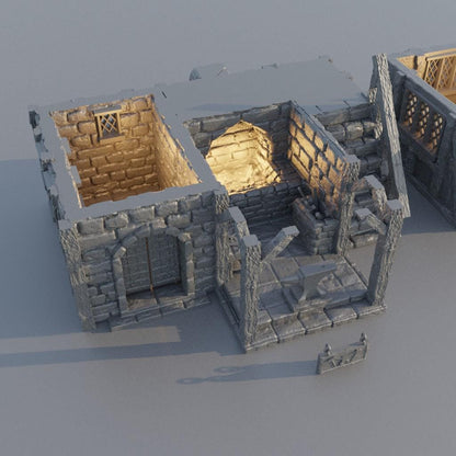 Town Blacksmith - Tabletop Terrain - 28 MM, Tabletop 3D Printed Terrain by MiniatureLand, Perfect for Wargaming and RPGs
