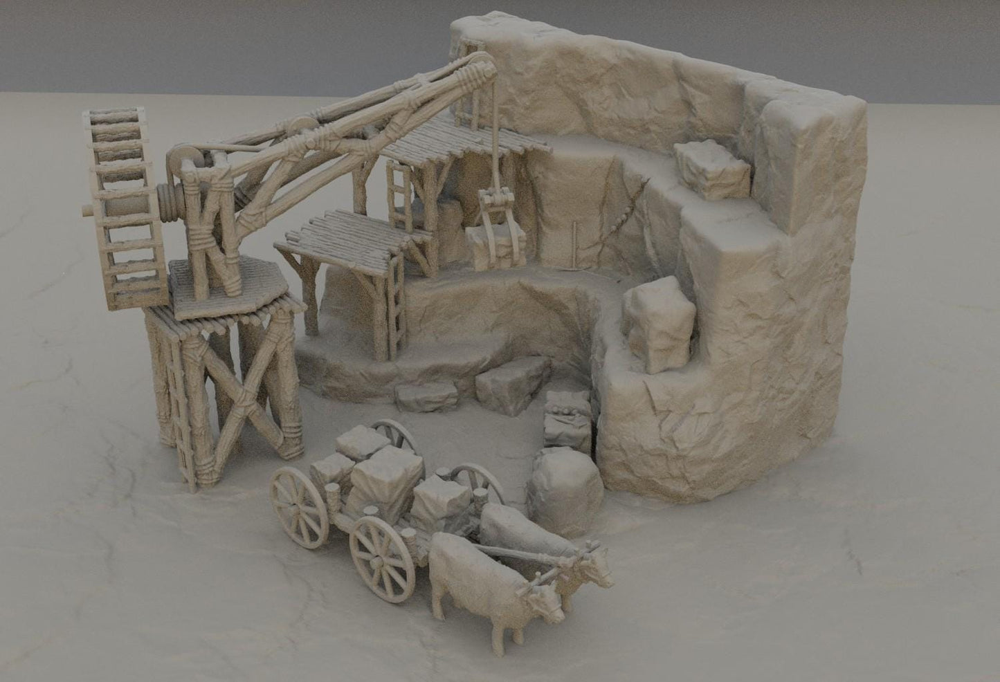 Small Stone Quarry - Tabletop Terrain - 28 MM, Tabletop 3D Printed Terrain by MiniatureLand, Perfect for Wargaming and RPGs