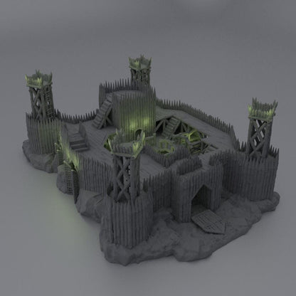 Fortified River Camp - Tabletop Terrain - 28 MM, Tabletop 3D Printed Terrain by MiniatureLand, Perfect for Wargaming and RPGs