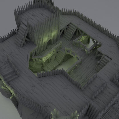 Fortified River Camp - Tabletop Terrain - 28 MM, Tabletop 3D Printed Terrain by MiniatureLand, Perfect for Wargaming and RPGs