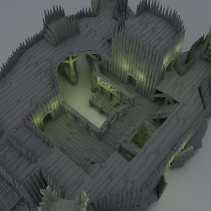 Fortified River Camp - Tabletop Terrain - 28 MM, Tabletop 3D Printed Terrain by MiniatureLand, Perfect for Wargaming and RPGs