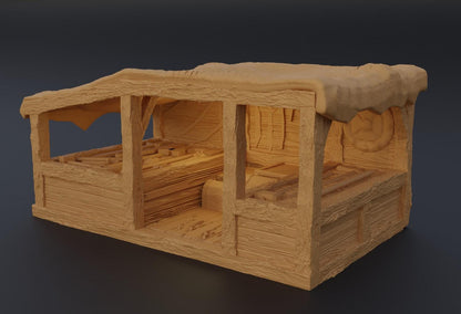 Grand MarketPlace - Tabletop Terrain - 28 MM, Tabletop 3D Printed Terrain by MiniatureLand, Perfect for Wargaming and RPGs