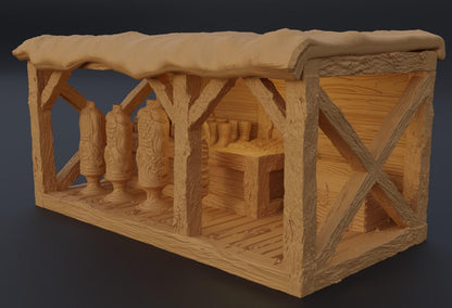 Grand MarketPlace - Tabletop Terrain - 28 MM, Tabletop 3D Printed Terrain by MiniatureLand, Perfect for Wargaming and RPGs